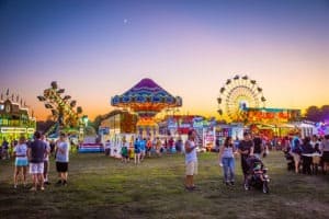 NC State Fair at sunset