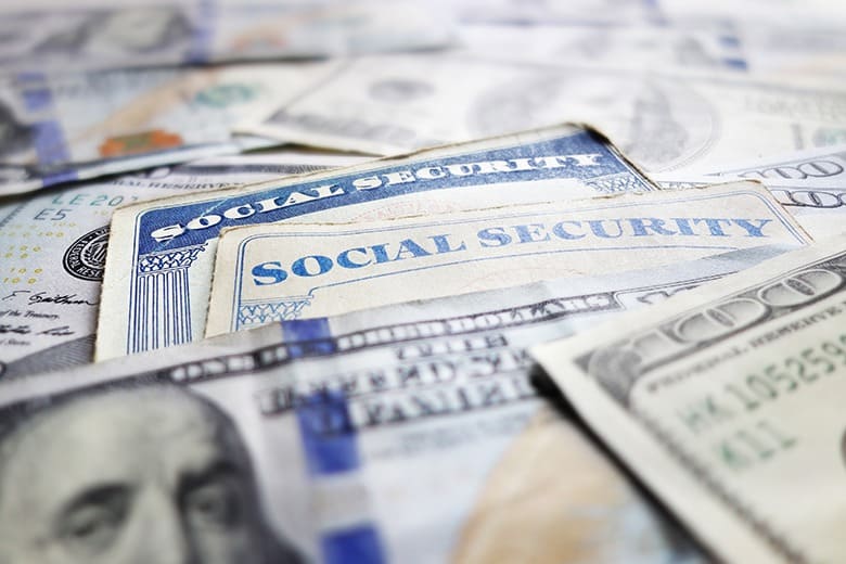 social security card with money