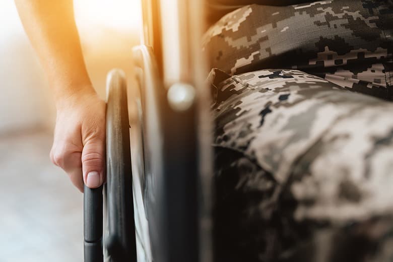 solider in wheel chair