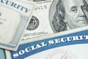 social security card with money