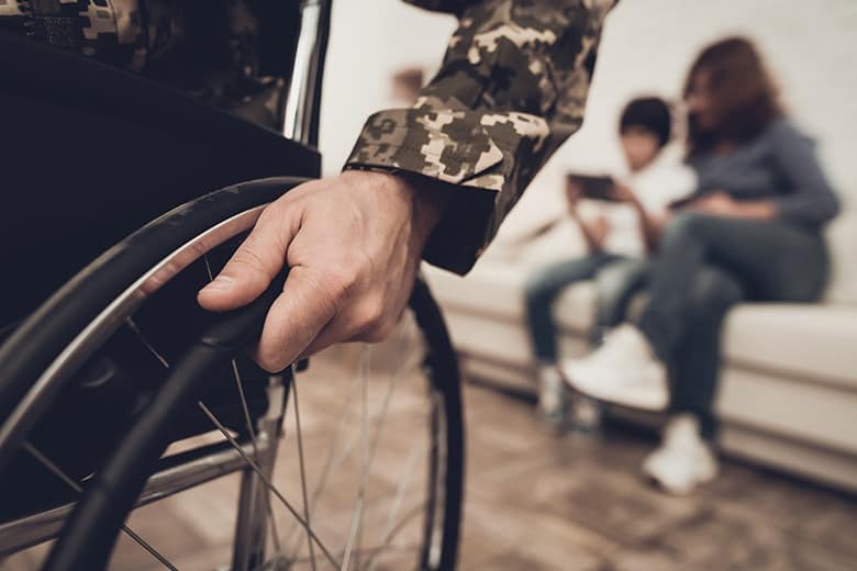 solider in wheel chair